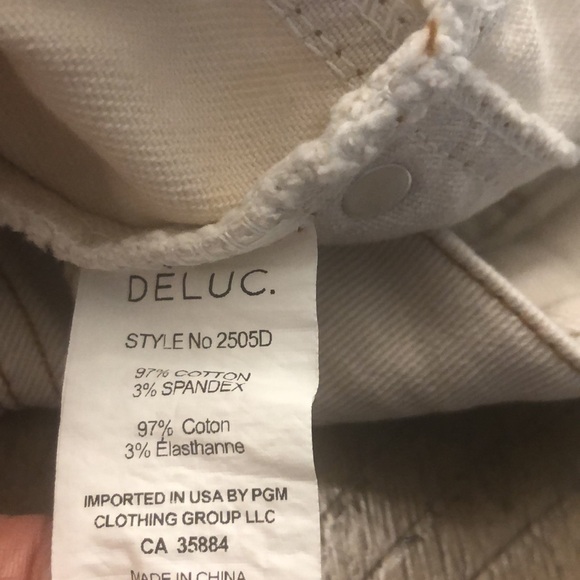 DELUC Raw hem ivory stretch denim skirt M NWT - Picture 7 of 7